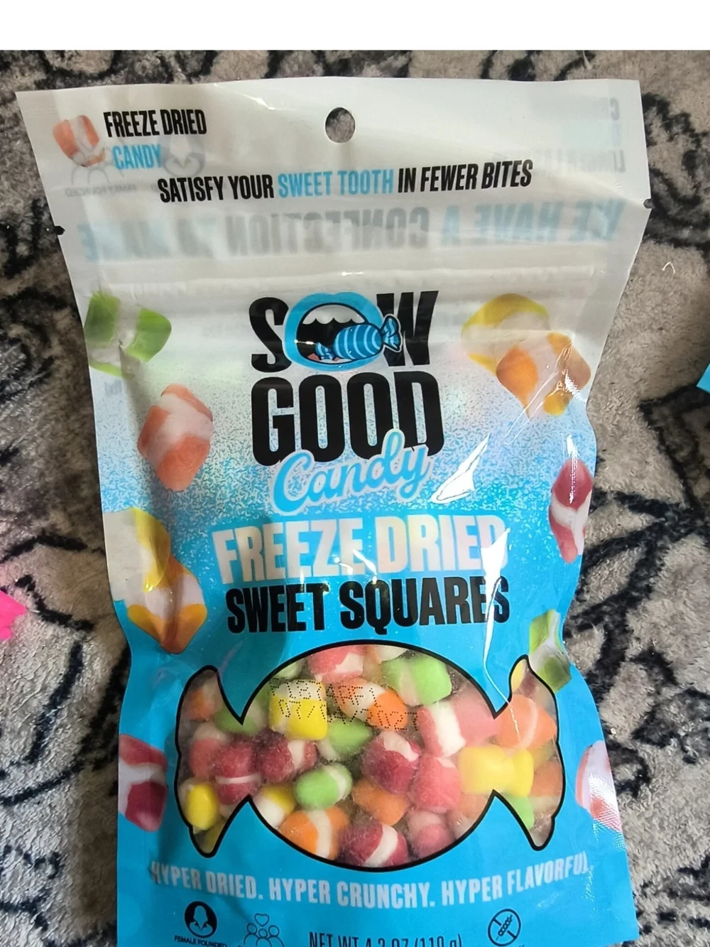 Sow Good Candy Freeze Dried Sweet Squares 4.2oz Pack of 6 BB 07/04/2027